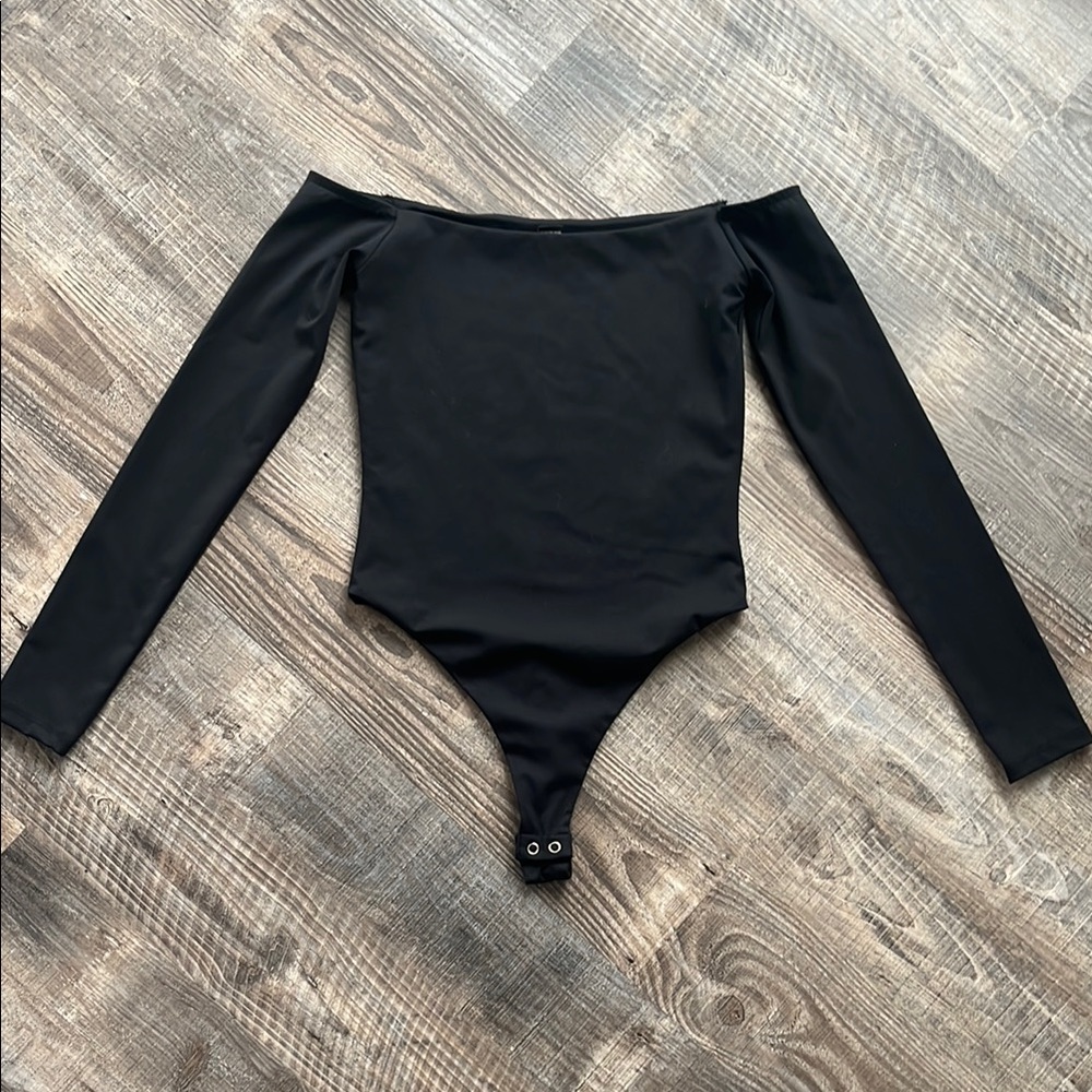 Black Off-Shoulder Bodysuit